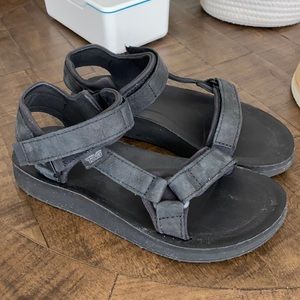 Black leather Teva premier universal sandal